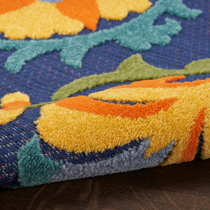 Nourison Home Aloha  Navy Multicolor  Contemporary