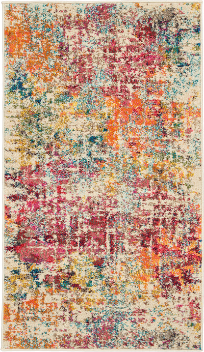 Nourison Home Celestial CES13 Pink Multicolor Contemporary Power-loomed Rugs