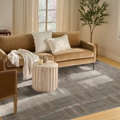 Nourison Home Nordic  Grey Multicolor  Contemporary