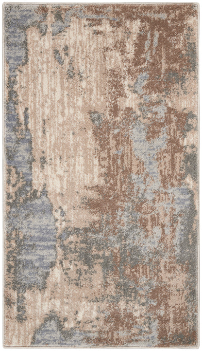 Nourison Home Moroccan Celebration KI386 Grey Beige Contemporary Power-loomed Rug