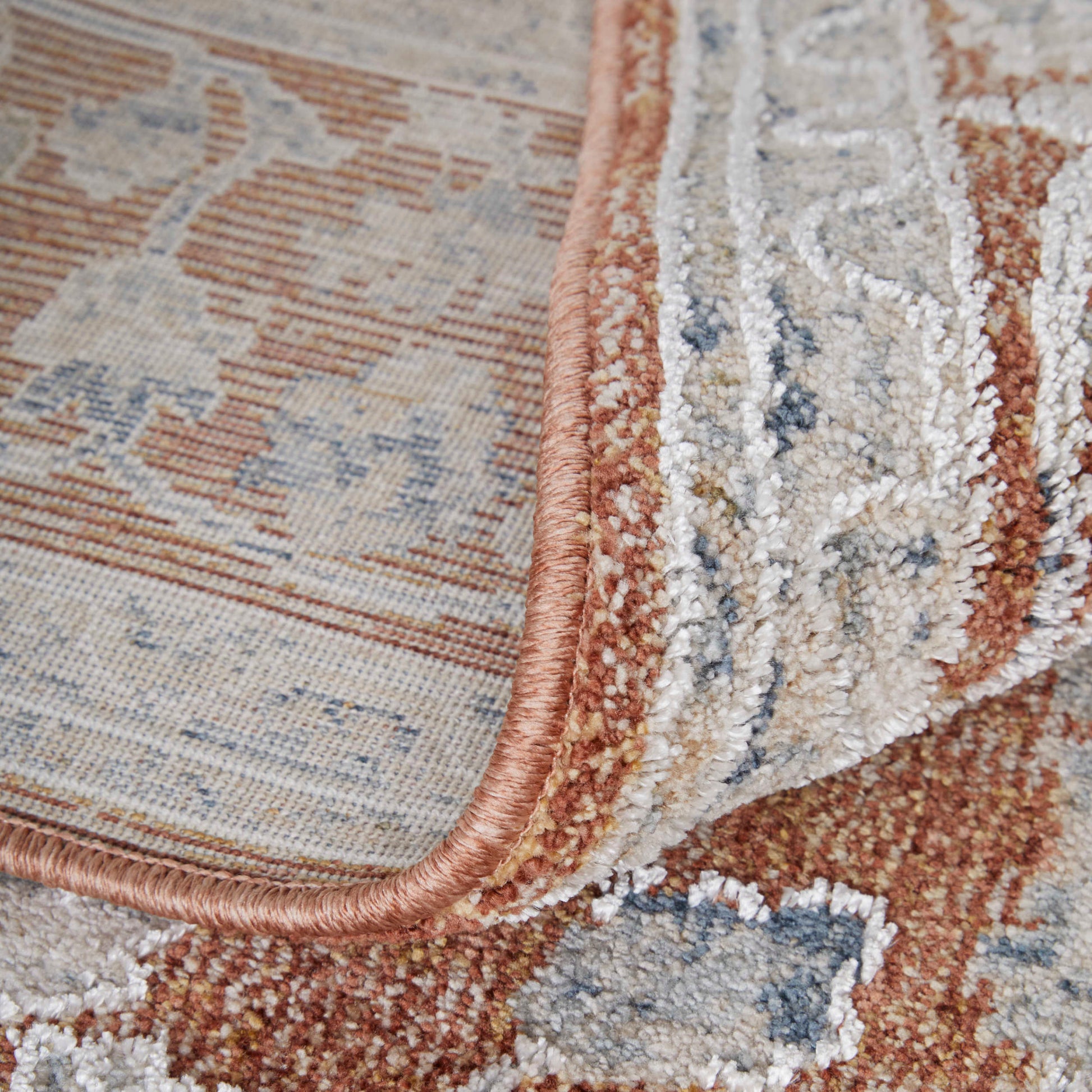 Feizy Pasha 39M7F Terracotta Ivory Transitional/Bohemian & Eclect Machinemade Rug - Rugs - Feizy - Atlanta Designer Rugs