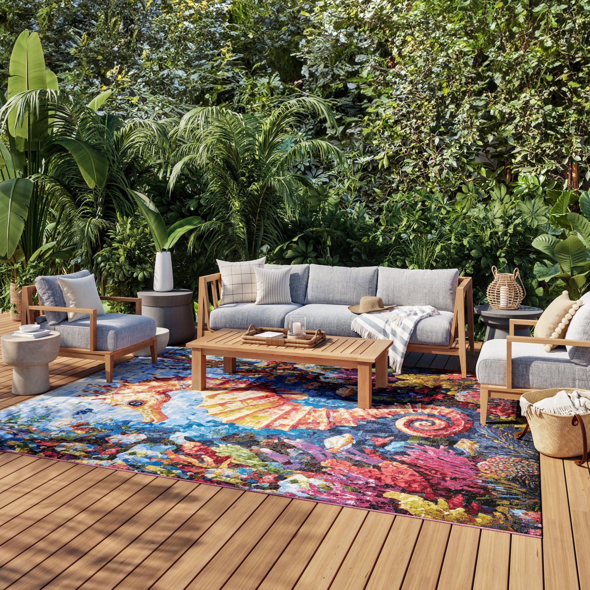 Nourison Home Color Splash  Multicolor  Contemporary