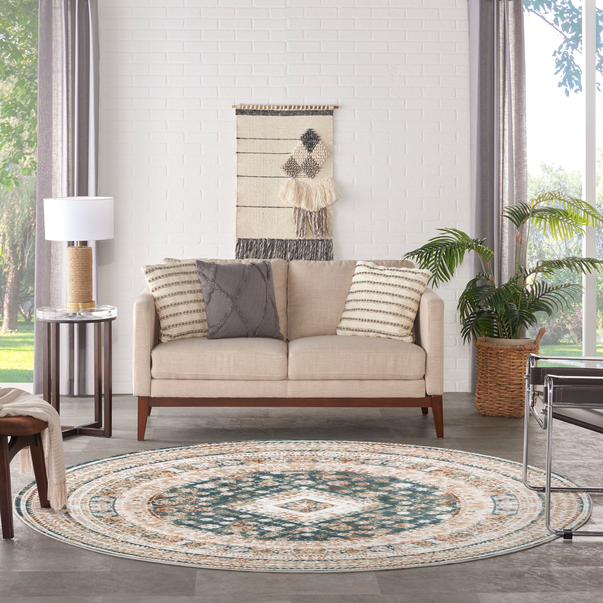 Nourison Home Thalia  Green Ivory  Transitional