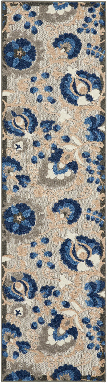 Nourison Home Aloha ALH17 Natural Blue Contemporary Power-loomed Rugs
