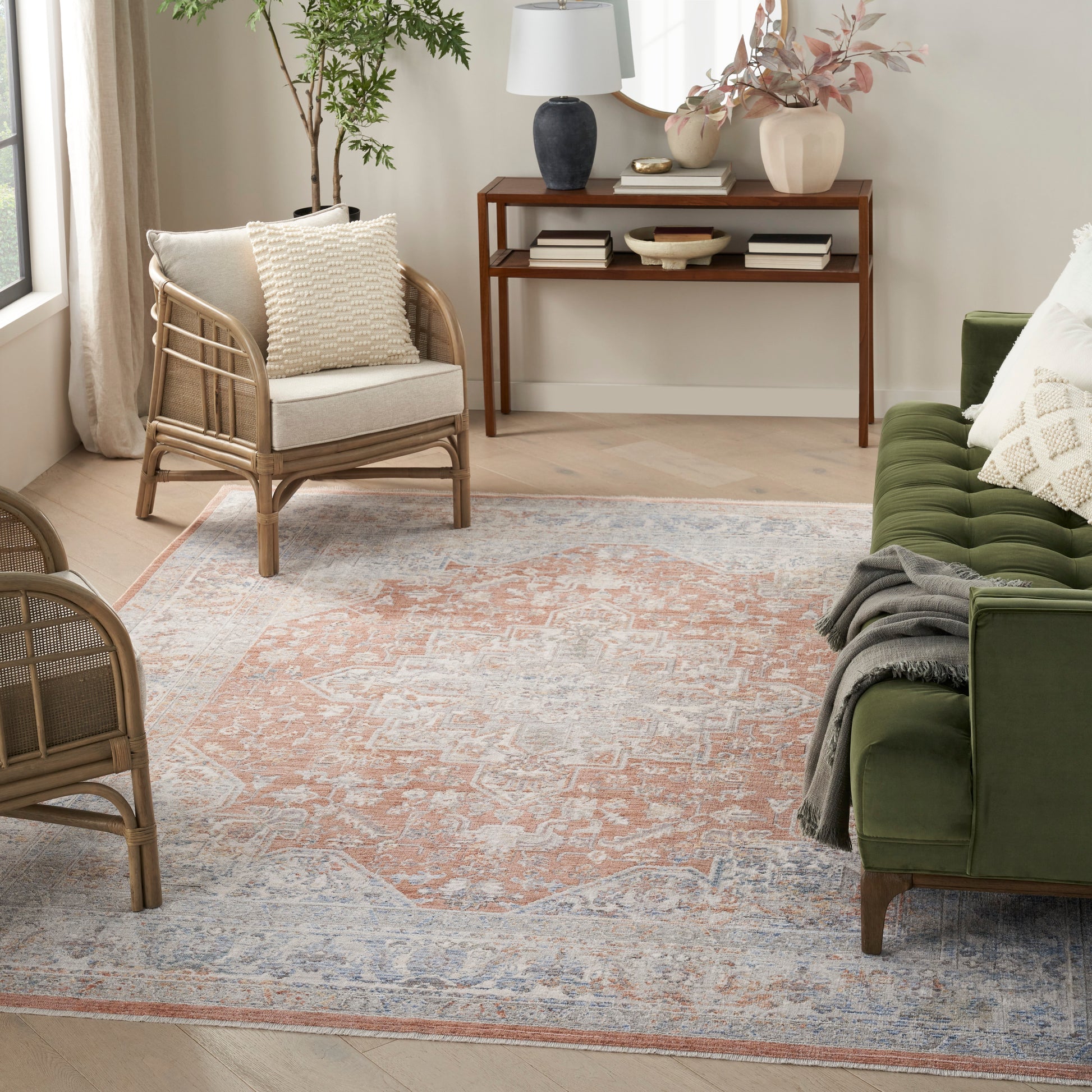Nourison Home Elegant Heirlooms  Blue Multicolor  Traditional