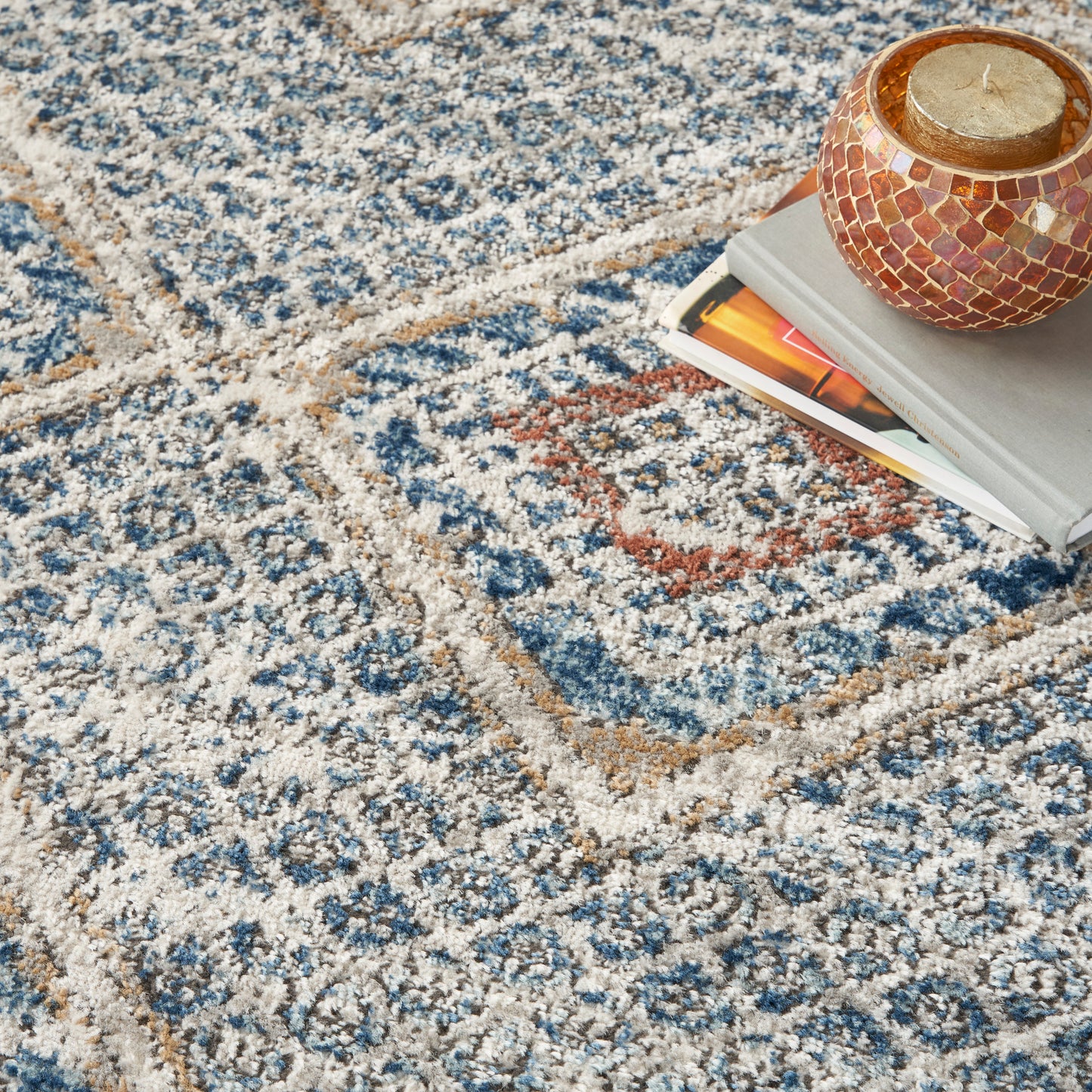 Nourison Home Quarry  Blue Multicolor  Contemporary