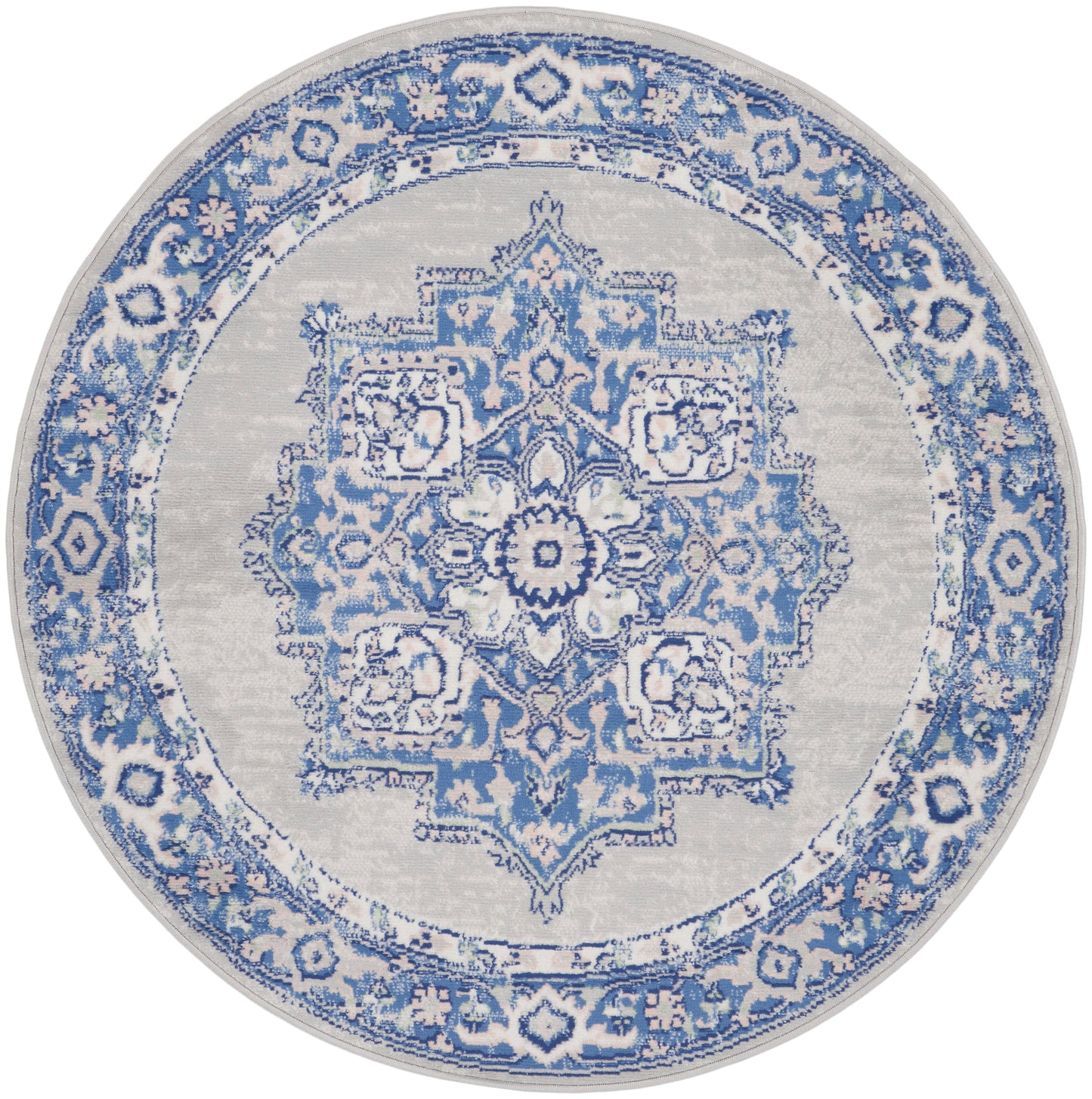 Nourison Home Whimsicle WHS03 Grey Blue Transitional Power-loomed Rug