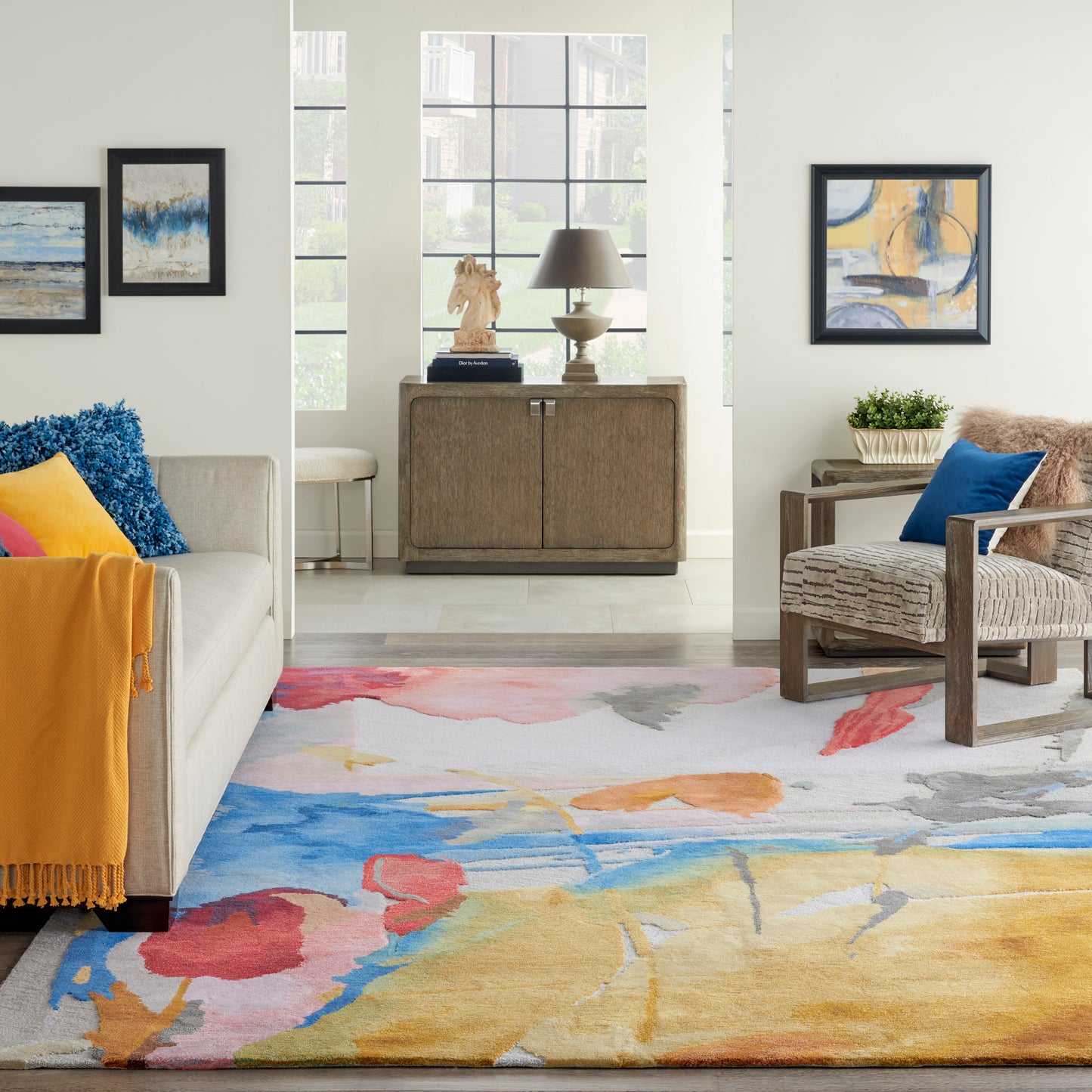 Nourison Home Symmetry  Multicolor  Contemporary
