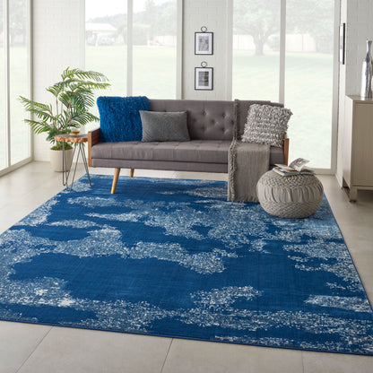 Nourison Home Etchings  Blue  Contemporary