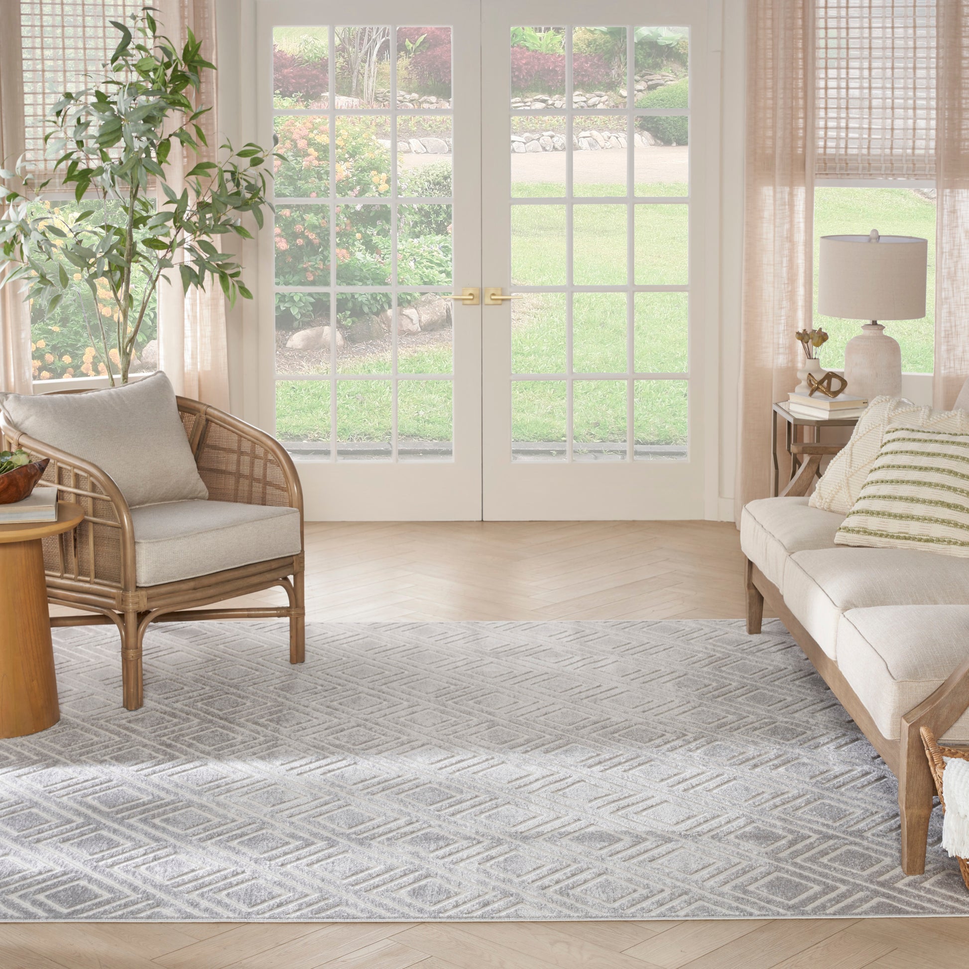 Nourison Home Care Free  Light Grey  Contemporary