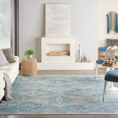 Nourison Home Tranquil  Lt.Blue Ivory  Traditional