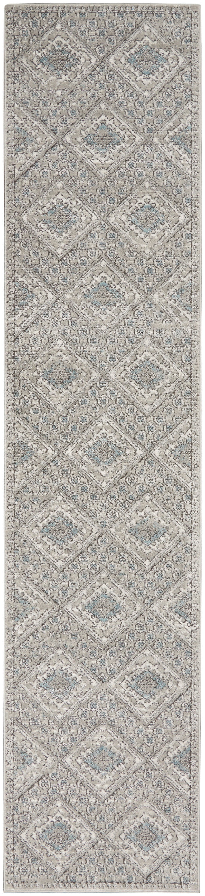 Nourison Home Quarry QUA16 Grey Ivory Blue Contemporary Power-loomed Rugs