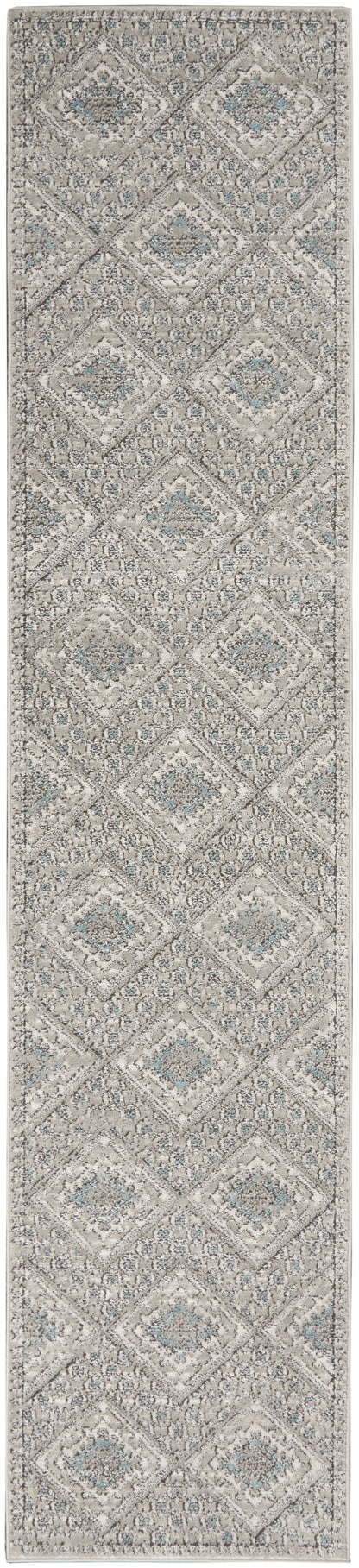 Nourison Home Quarry QUA16 Grey Ivory Blue Contemporary Power-loomed Rugs