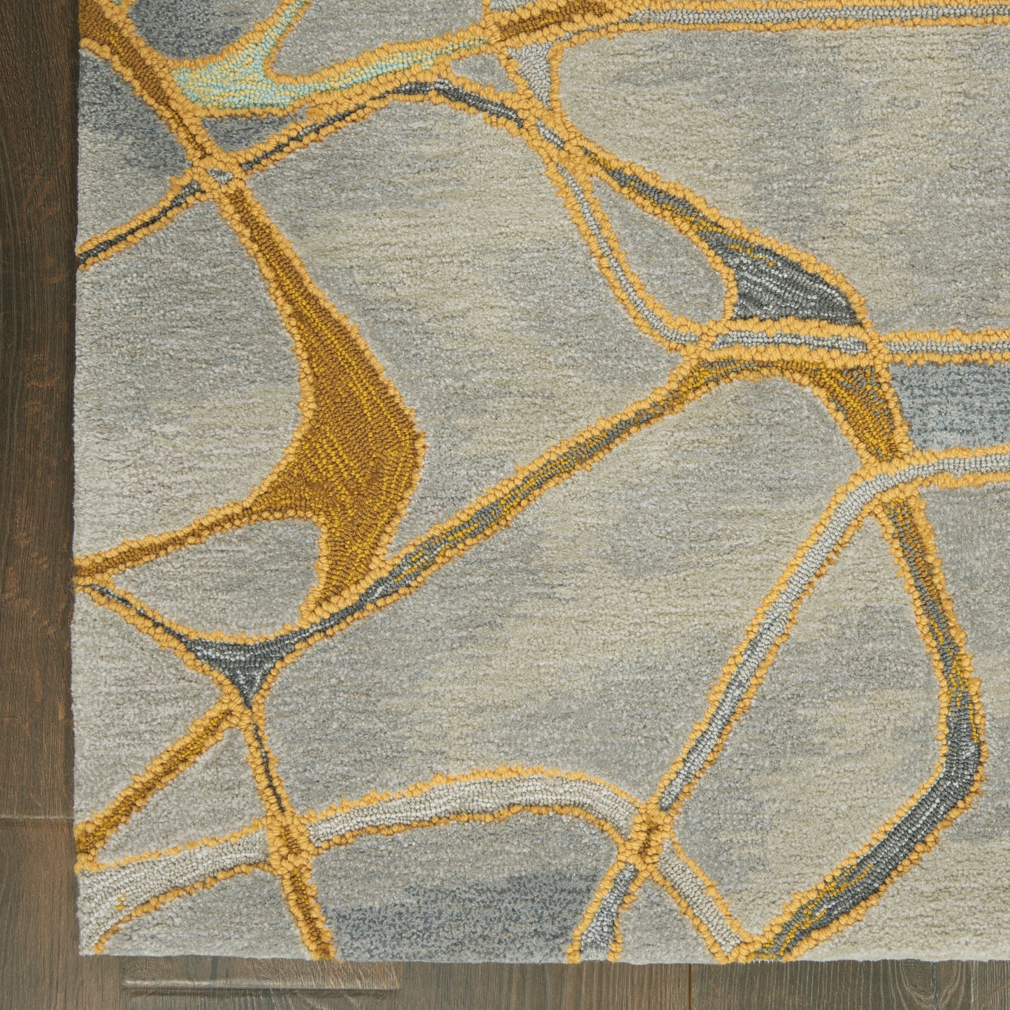 Nourison Home Symmetry  Grey Yellow  Contemporary