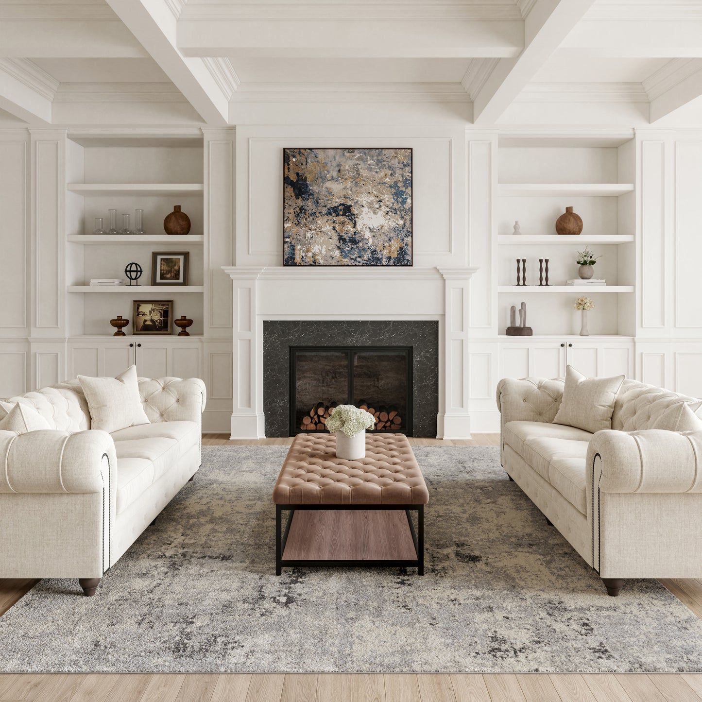 Nourison Home Rustic Textures  Grey Beige  Contemporary