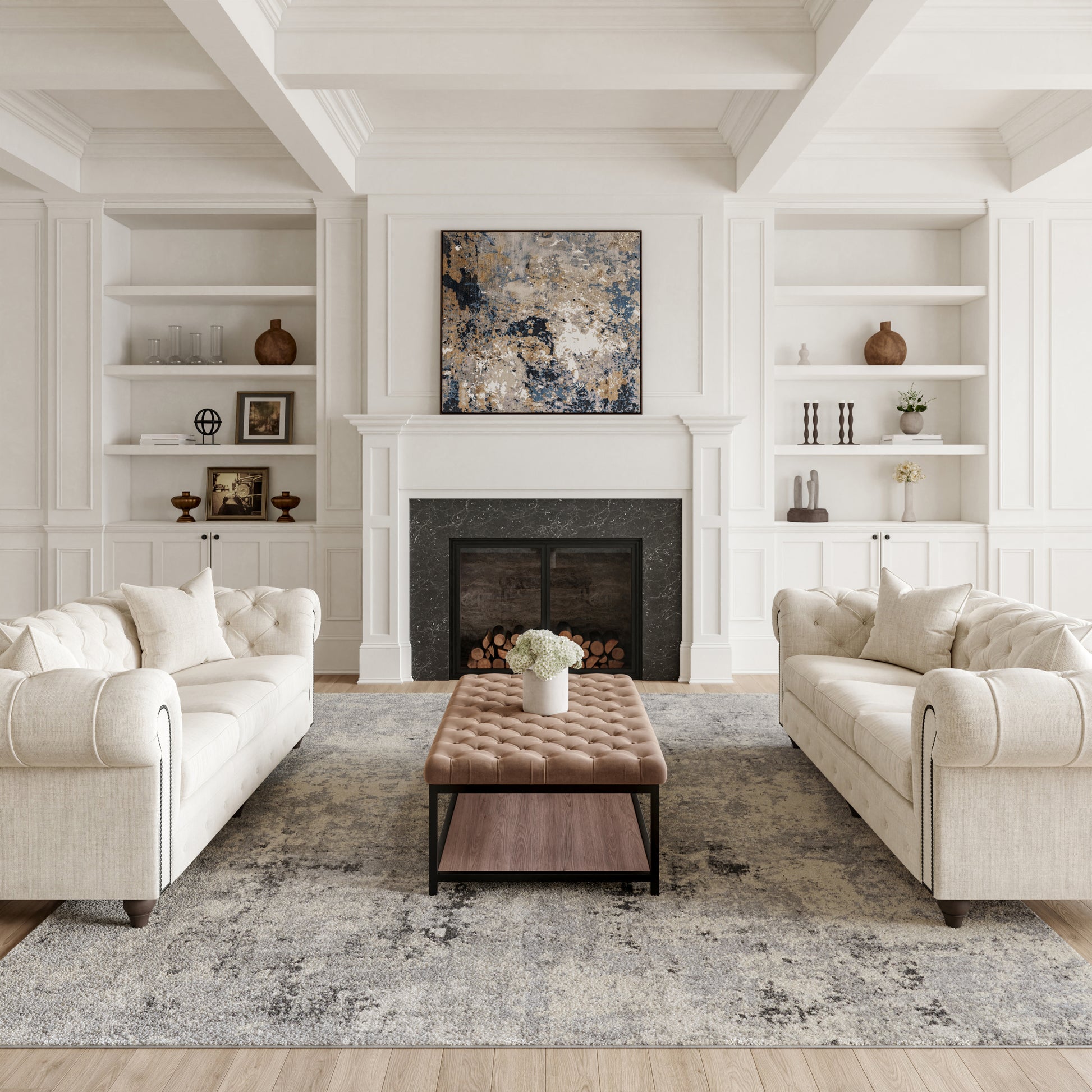 Nourison Home Rustic Textures  Grey Beige  Contemporary