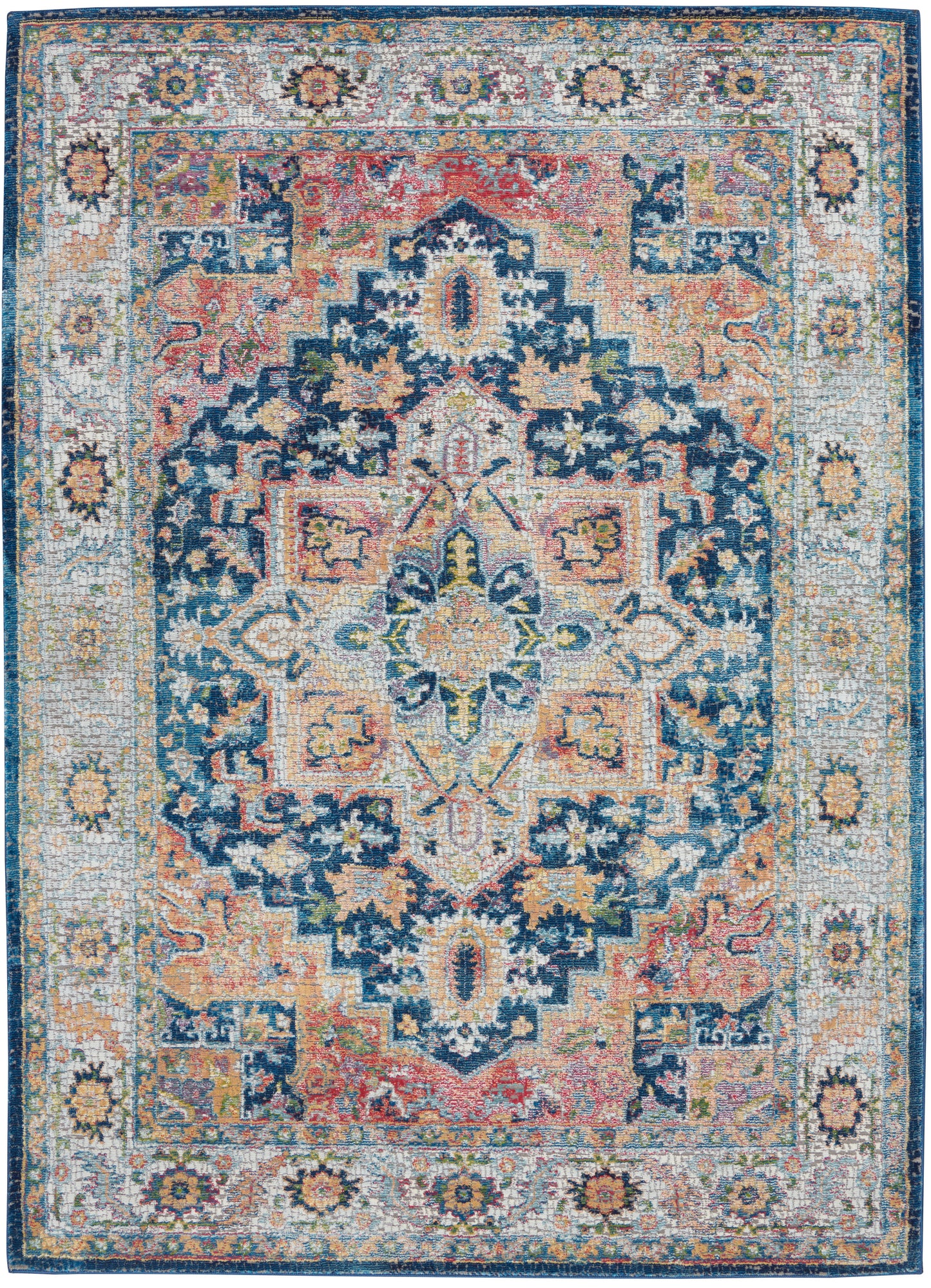 Nourison Home Ankara Global ANR11 Blue Multicolor Traditional Power-loomed Rug