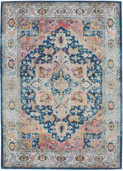 Nourison Home Ankara Global ANR11 Blue Multicolor Traditional Power-loomed Rug