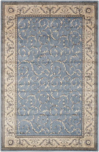 Nourison Home Somerset ST02 Light Blue Traditional Power-loomed Rug