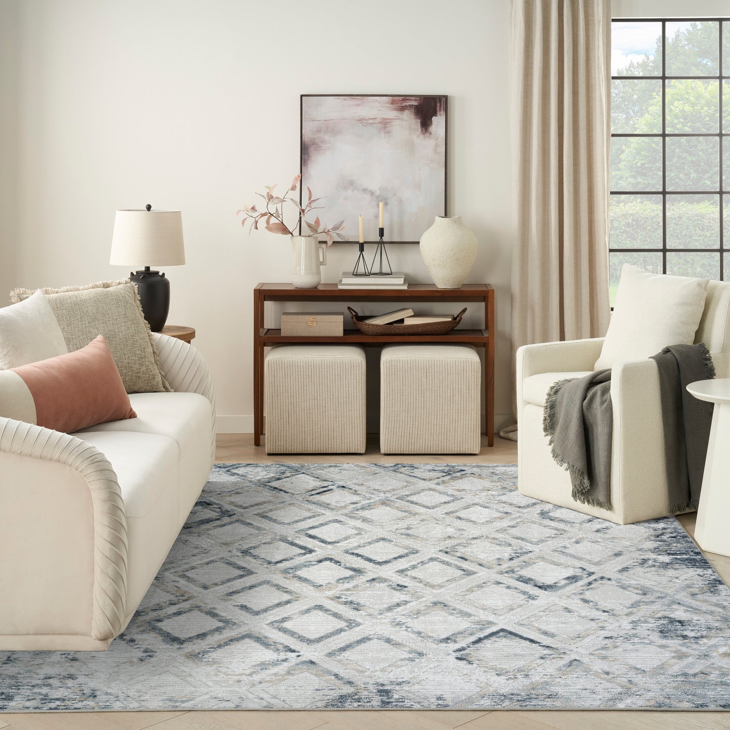 Nourison Home Dekor  Grey Navy  Contemporary
