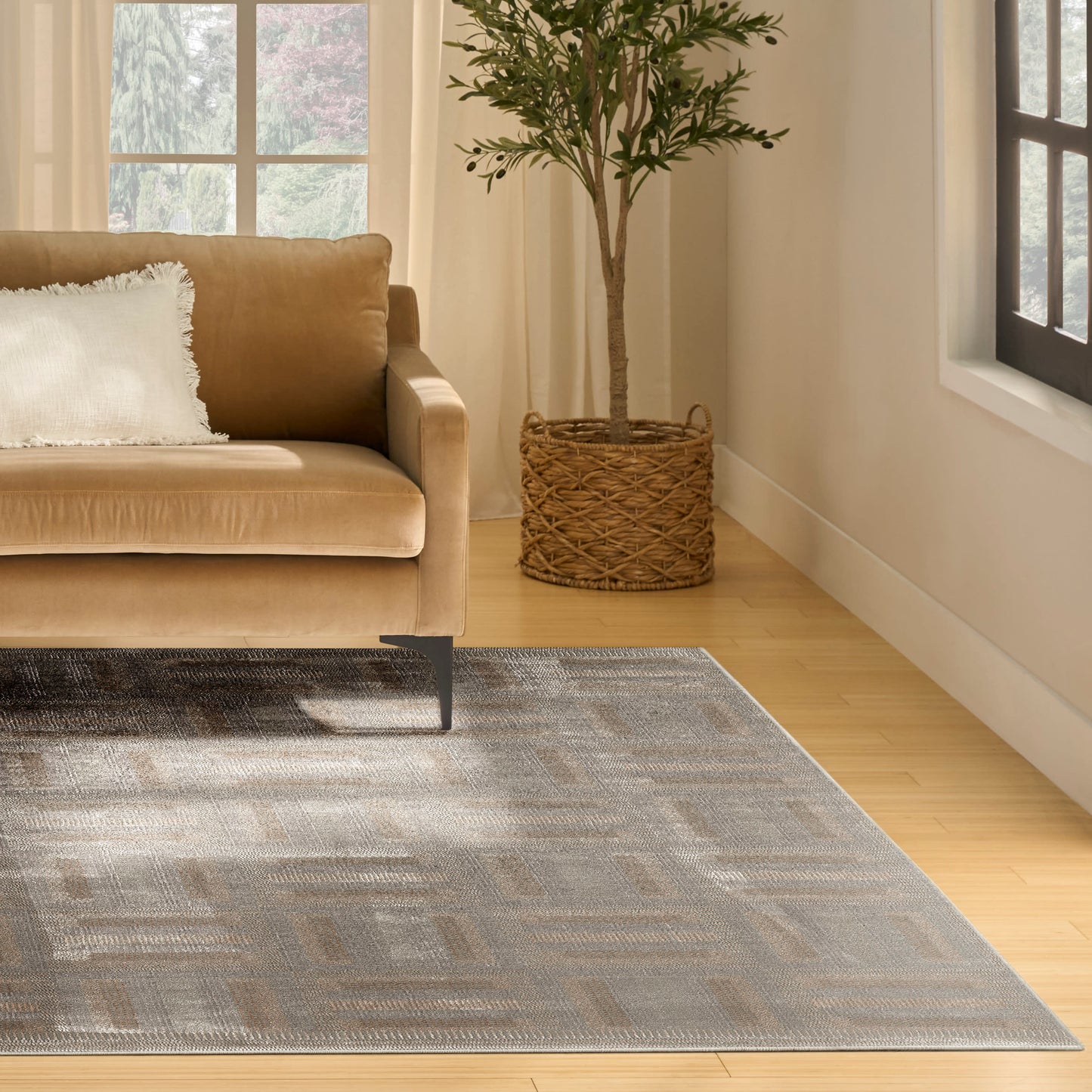 Nourison Home Nordic  Grey Multicolor  Contemporary