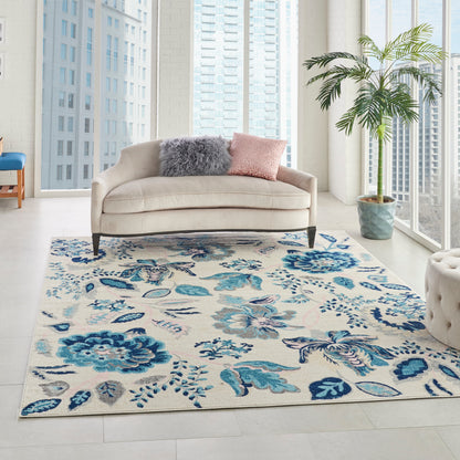 Nourison Home Tranquil  Ivory Light Blue  Contemporary