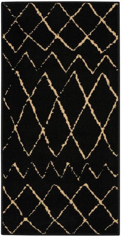 Nourison Home Grafix GRF04 Black Contemporary Power-loomed Rug