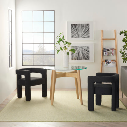 Nourison Home Courtyard  Ivory Green  Contemporary