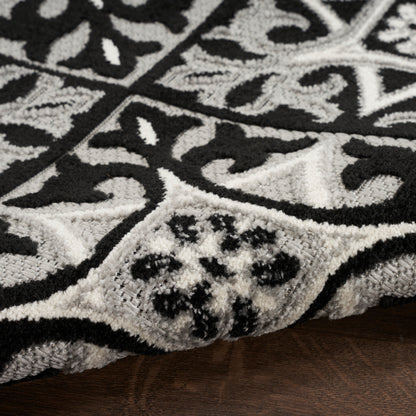 Nourison Home Aloha  Black White  Contemporary