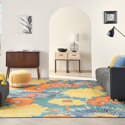 Nourison Home Allur  Turquoise Multicolor  Contemporary