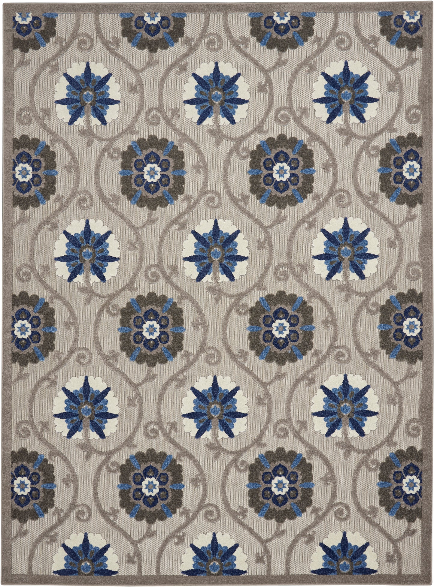 Nourison Home Aloha  Grey Blue  Contemporary