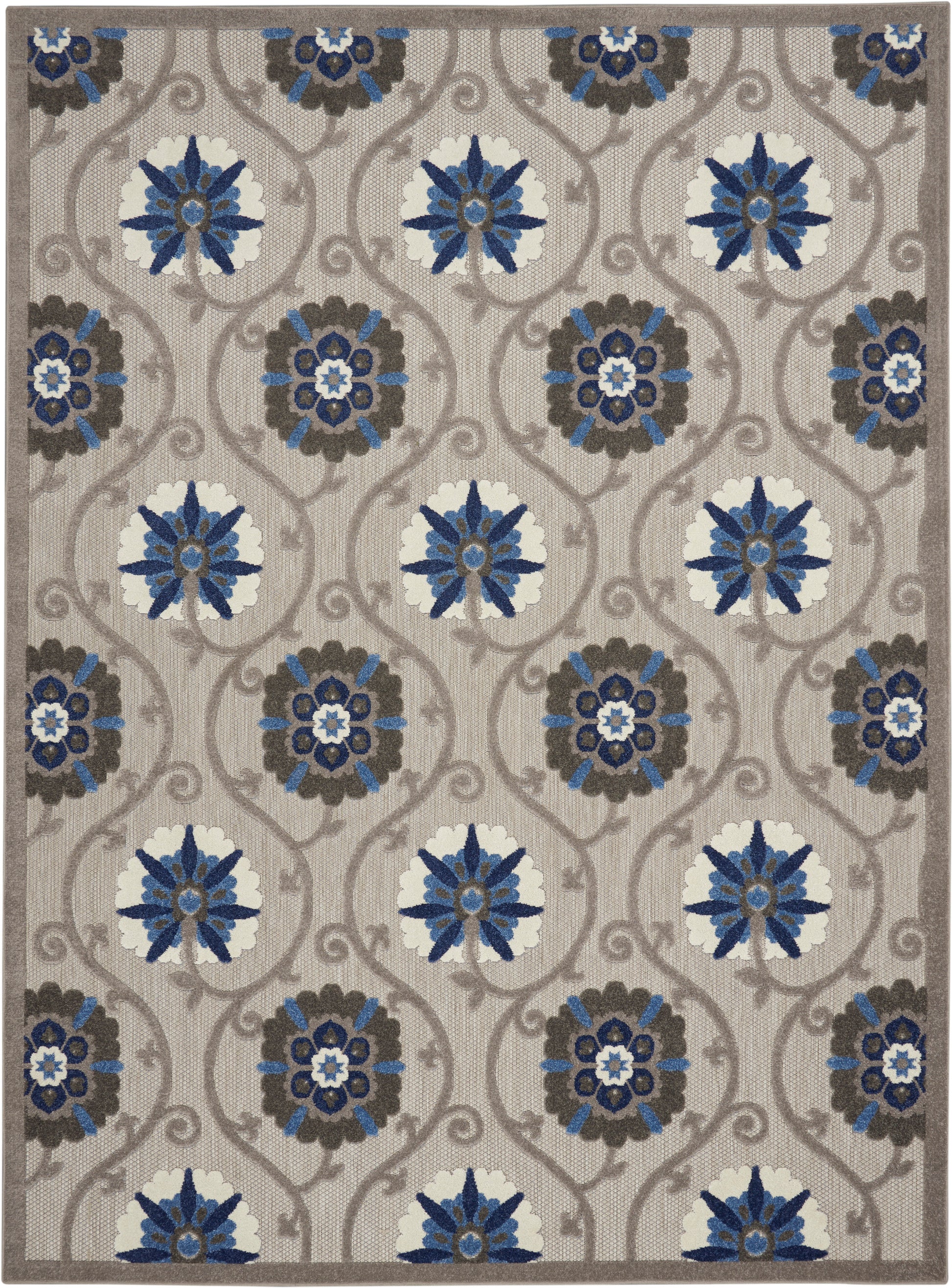 Nourison Home Aloha  Grey Blue  Contemporary