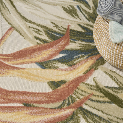 Nourison Home Aloha  Ivory Green  Contemporary