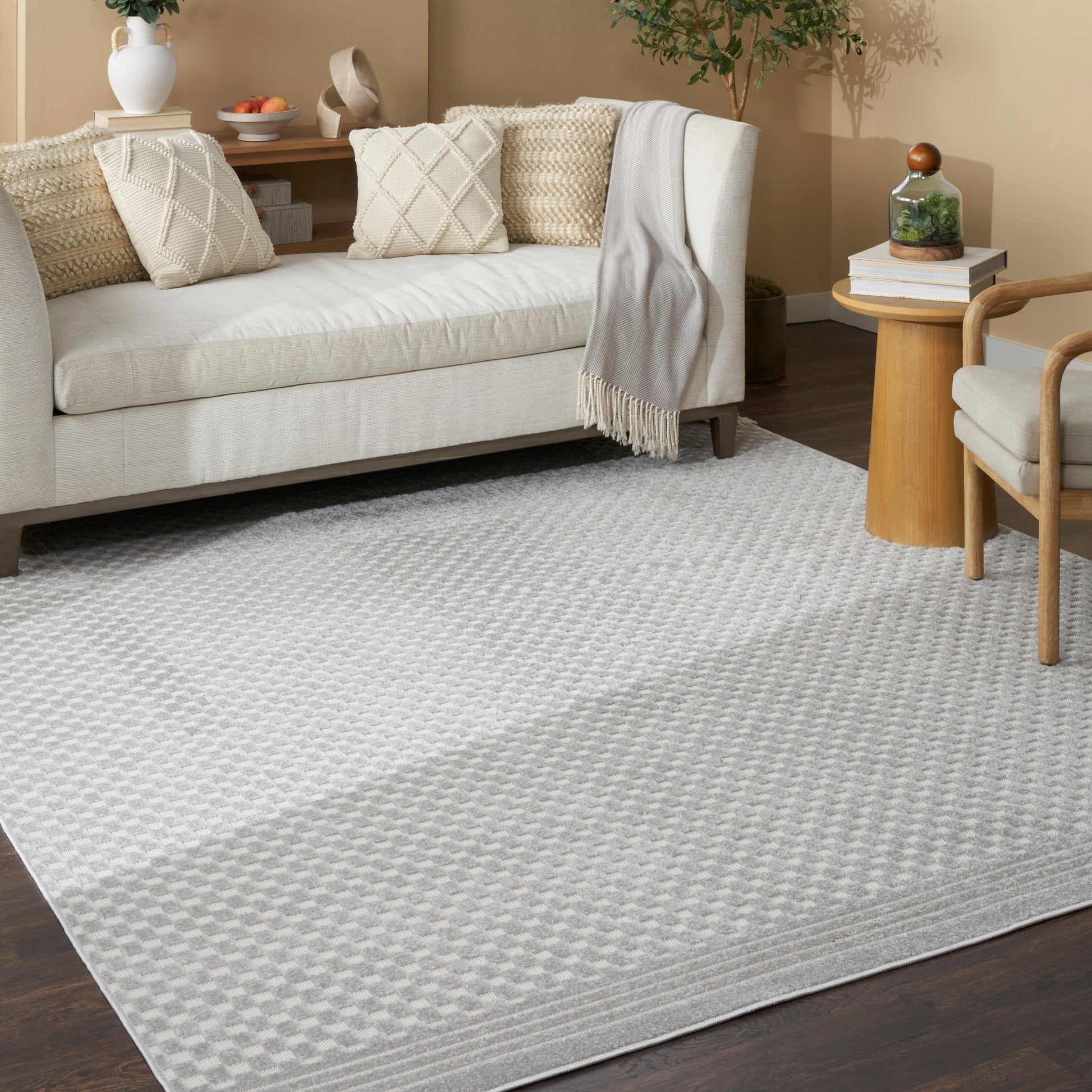 Nourison Home Care Free  Light Grey  Contemporary