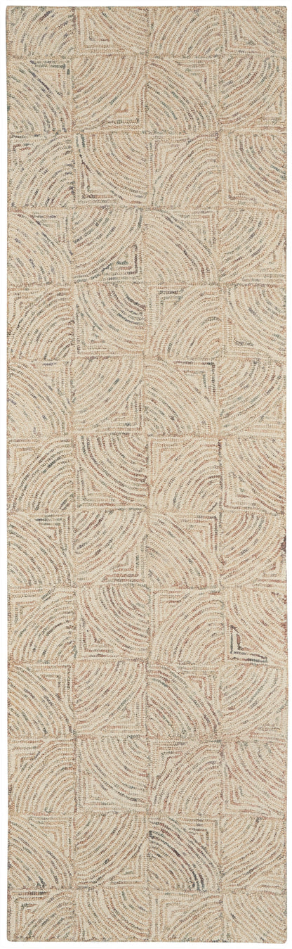 Nourison Home Interlock ITL05 Ivory Multicolor Contemporary Tufted Rug