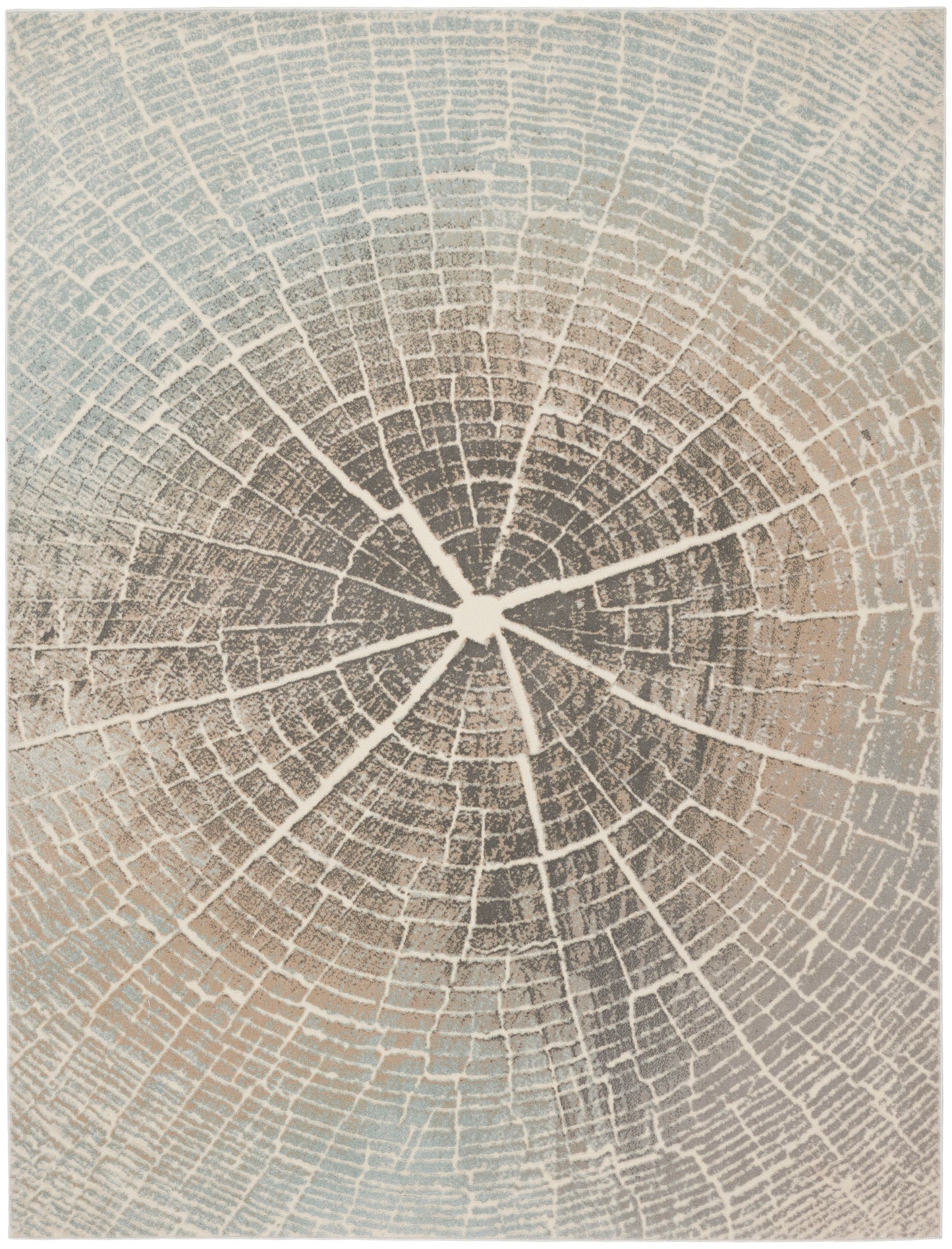 Nourison Home Marmara MRA06 Teal Grey Ivory Contemporary Power-loomed Rug