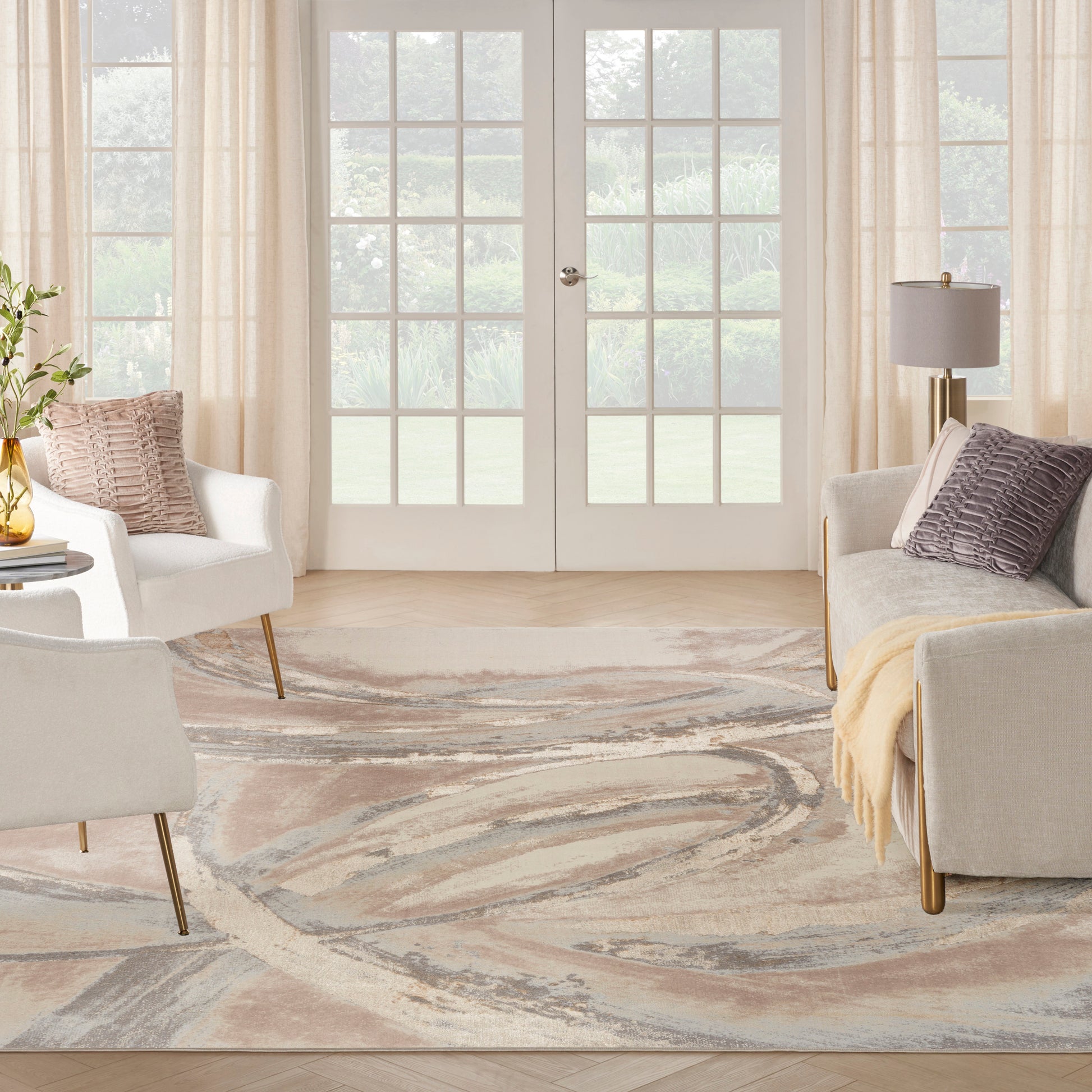Nourison Home Splash  Beige Grey  Contemporary