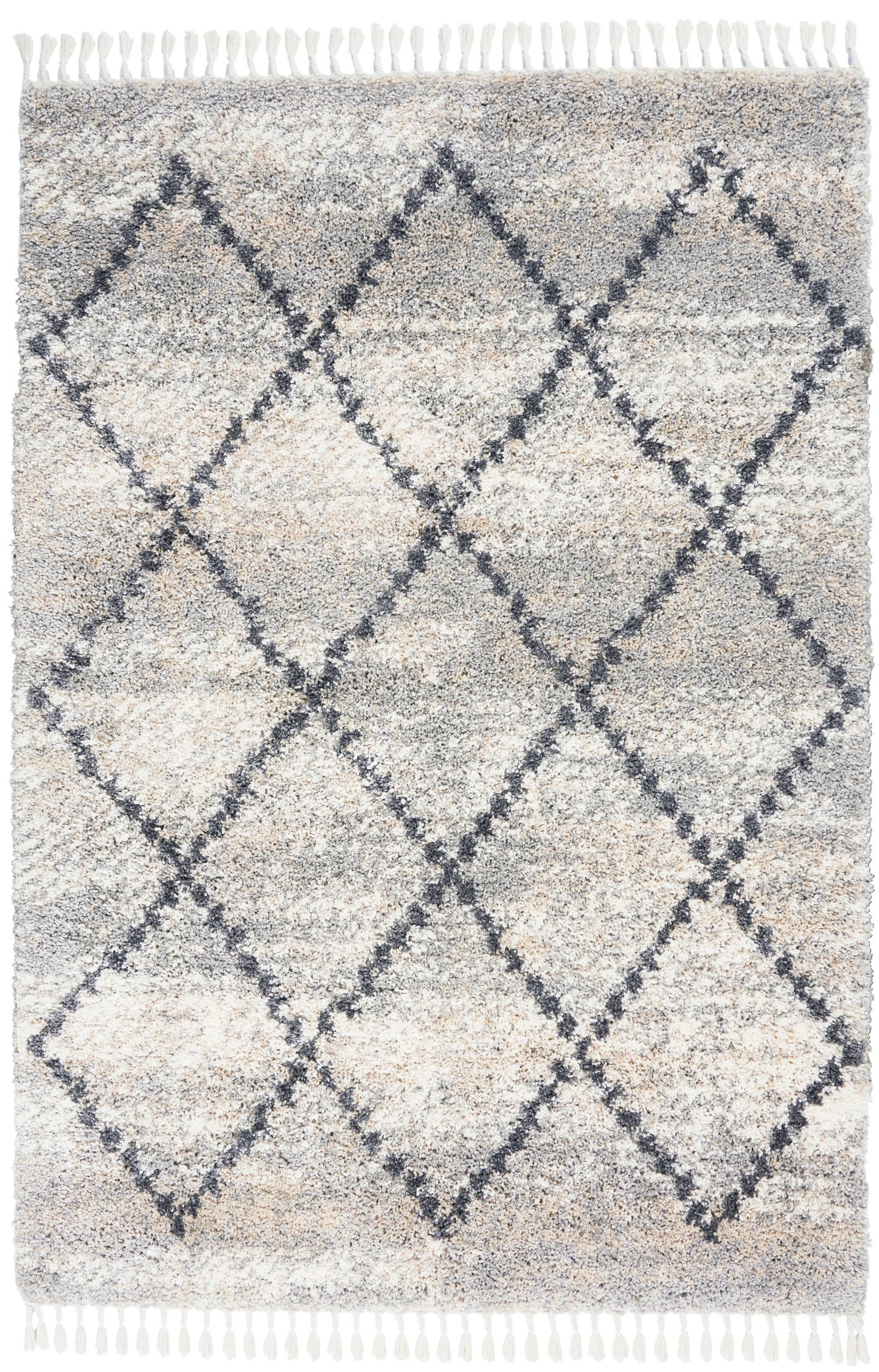 Nourison Home Oslo Shag OSL01 Silver Grey Contemporary Power-loomed Rug