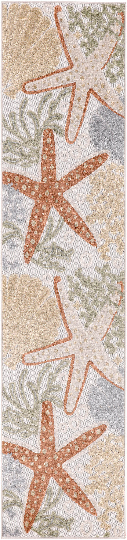 Nourison Home Aloha ALH24 Ivory Multicolor Contemporary Power-loomed Rugs
