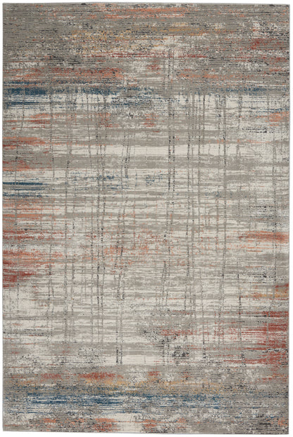 Nourison Home Rustic Textures RUS12 Grey Multicolor Contemporary Power-loomed Rugs
