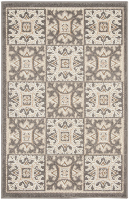 Nourison Home Aloha ALH34 Ivory Grey Contemporary Power-loomed Rugs