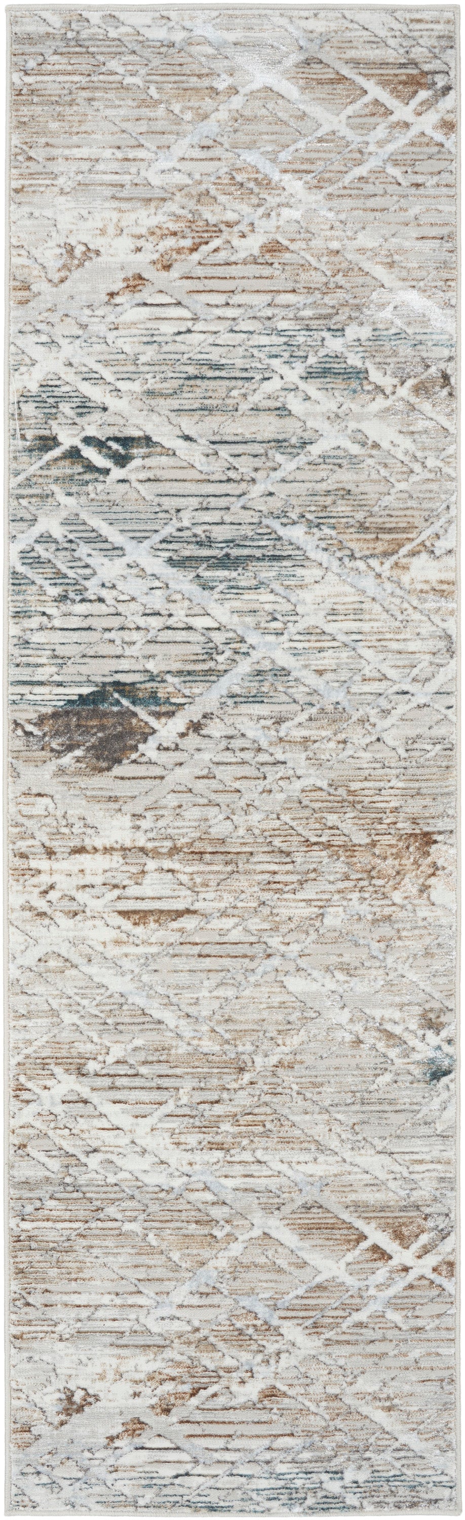 Nourison Home Glitz GLZ11 Grey Multicolor Contemporary Power-loomed Rug