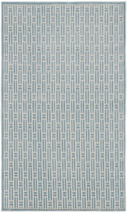 Nourison Home Washable Charm WCH02 Blue Ivory Contemporary Machine Woven Rug