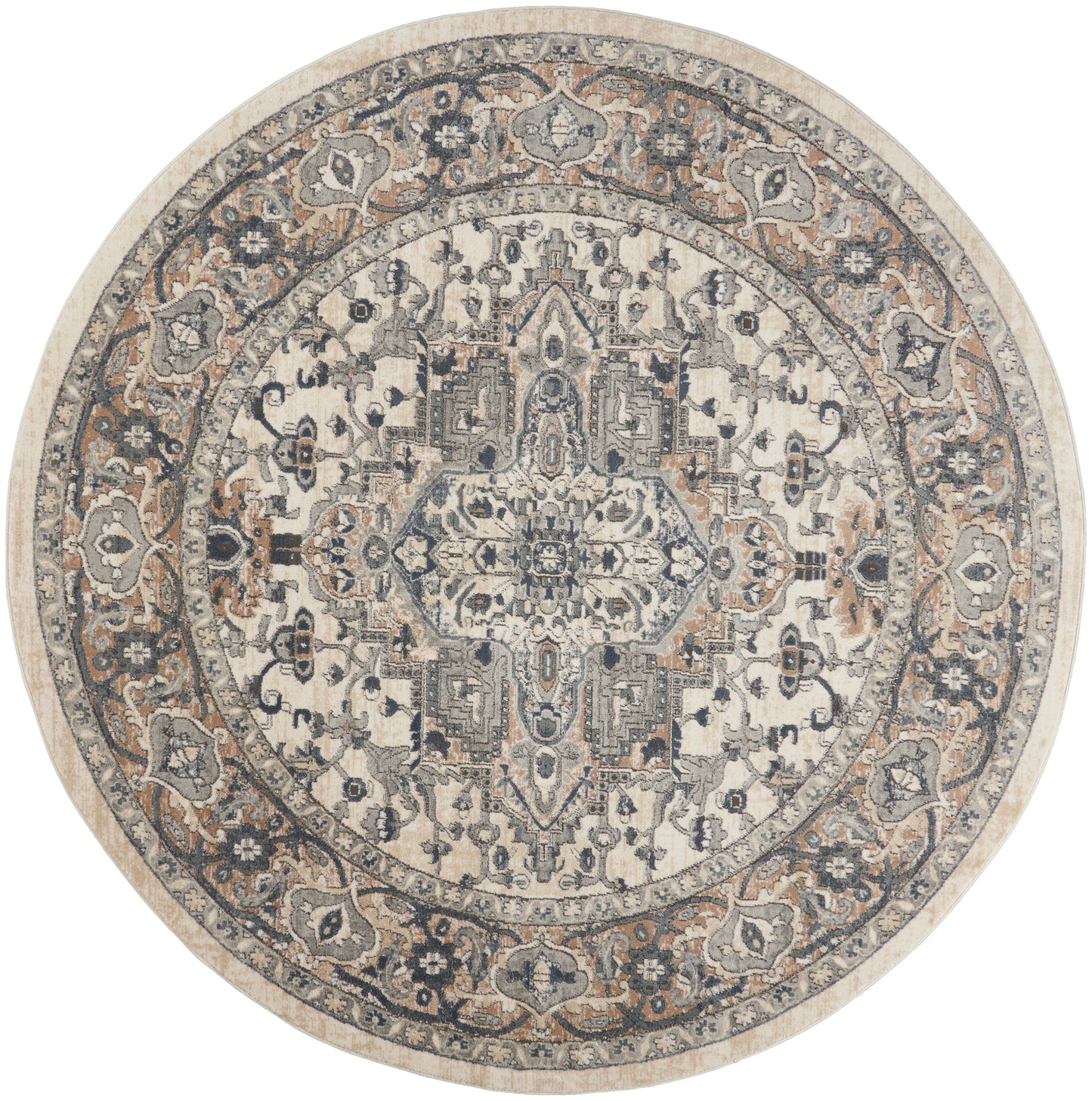 Nourison Home Quarry QUA05 Ivory Grey Transitional Power-loomed Rugs