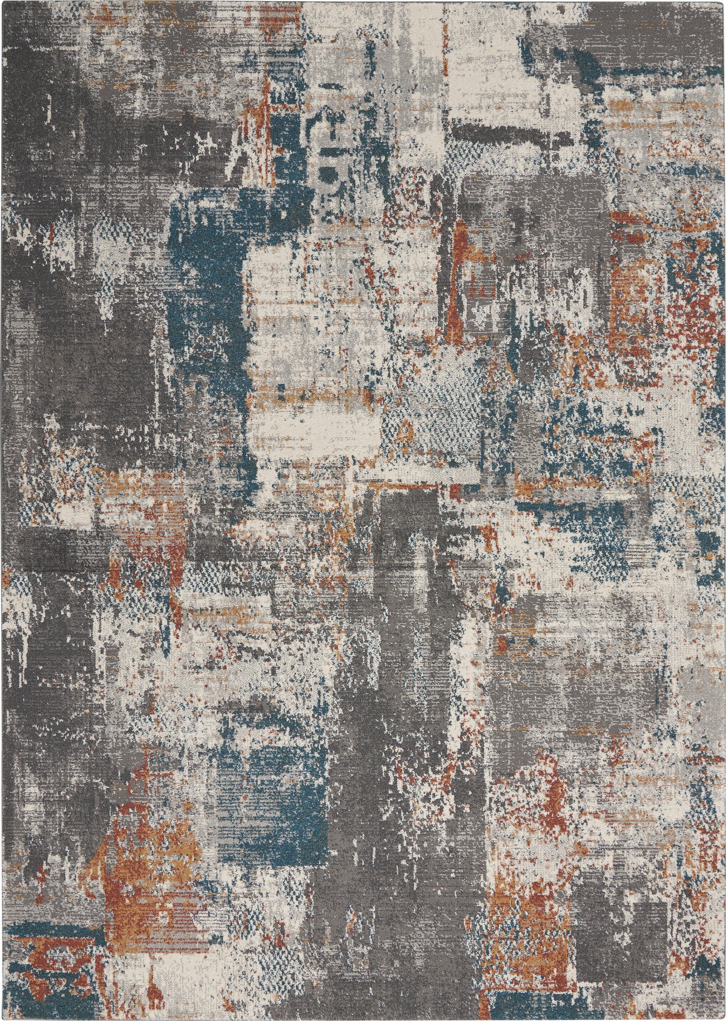 Nourison Home Tangra TNR06 Grey Multicolor Contemporary Power-loomed Rug