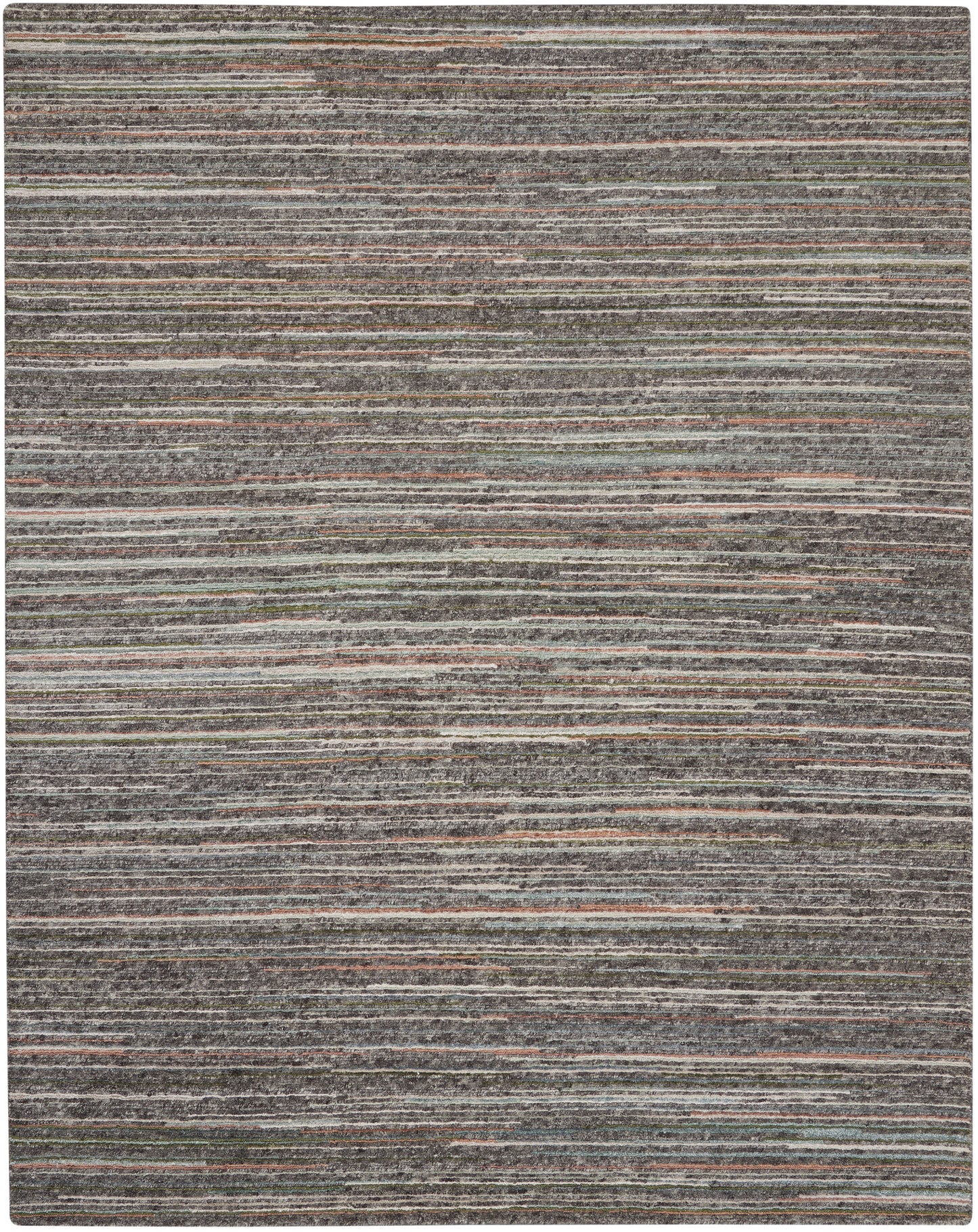 Nourison Home Plateau PAE01 Grey Green Contemporary Knotted Rug