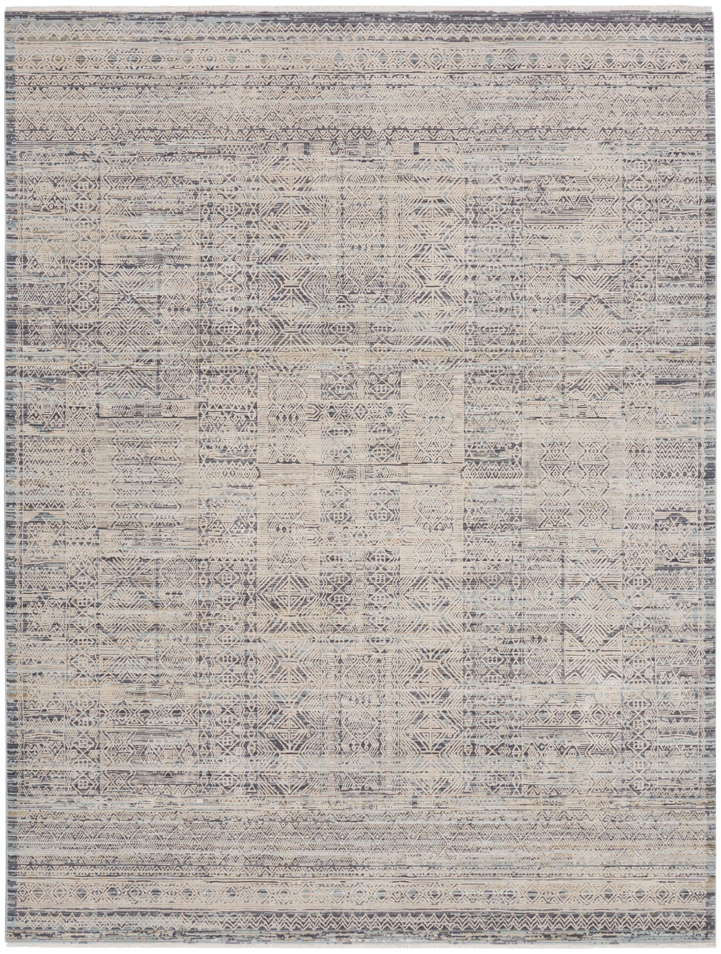 Nourison Home Lynx  Ivory Blue  Transitional