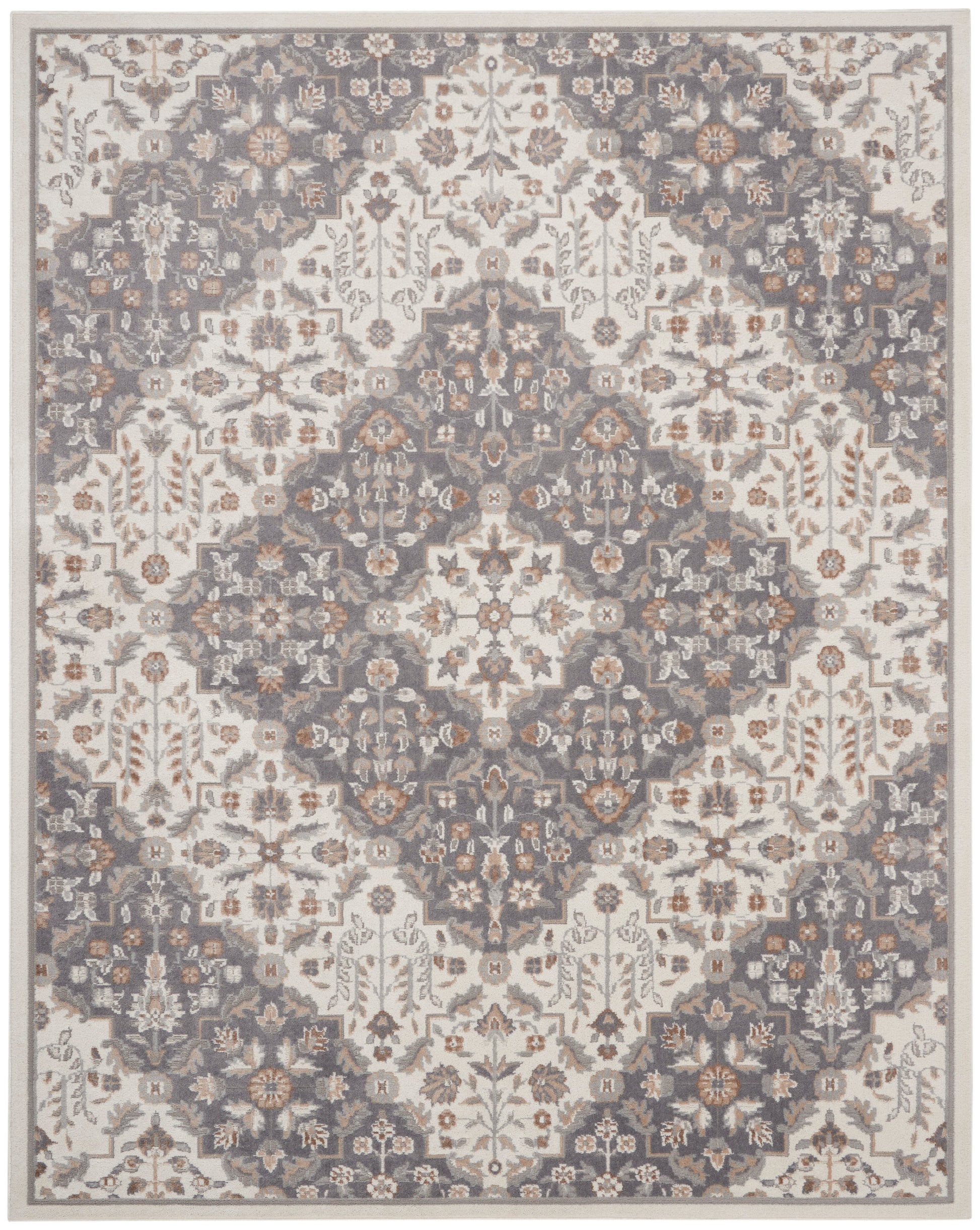 Nourison Home Elation  Ivory Grey  Traditional