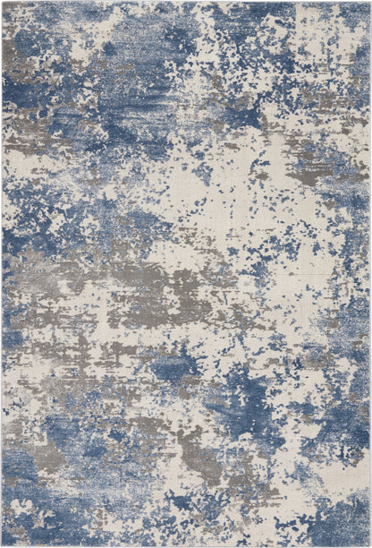 Nourison Home Rustic Textures RUS08 Grey Blue Contemporary Power-loomed Rugs