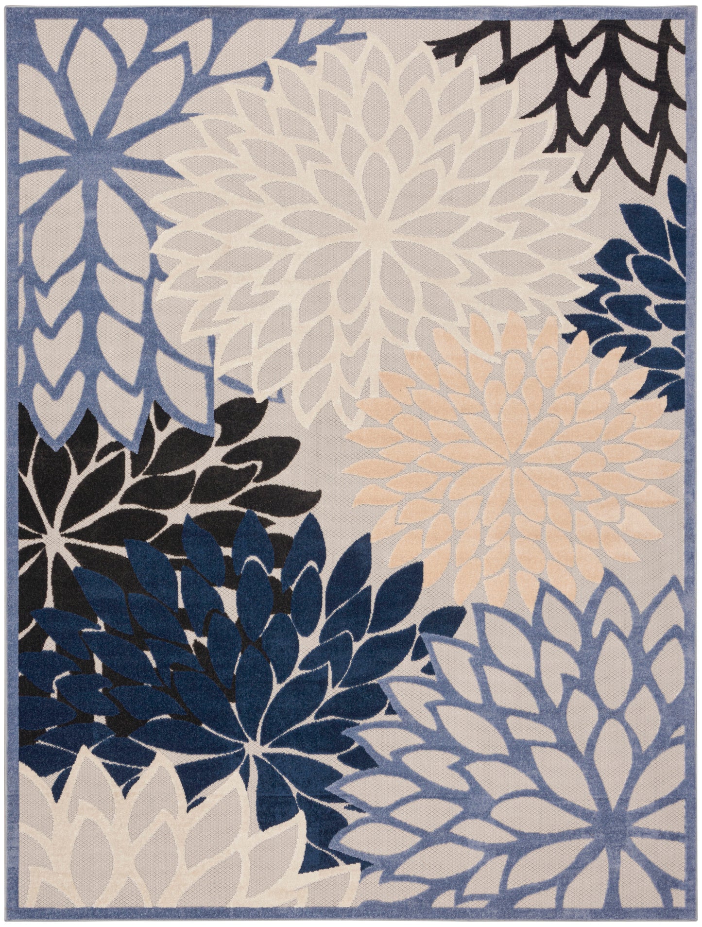 Nourison Home Aloha  Blue Multicolor  Contemporary